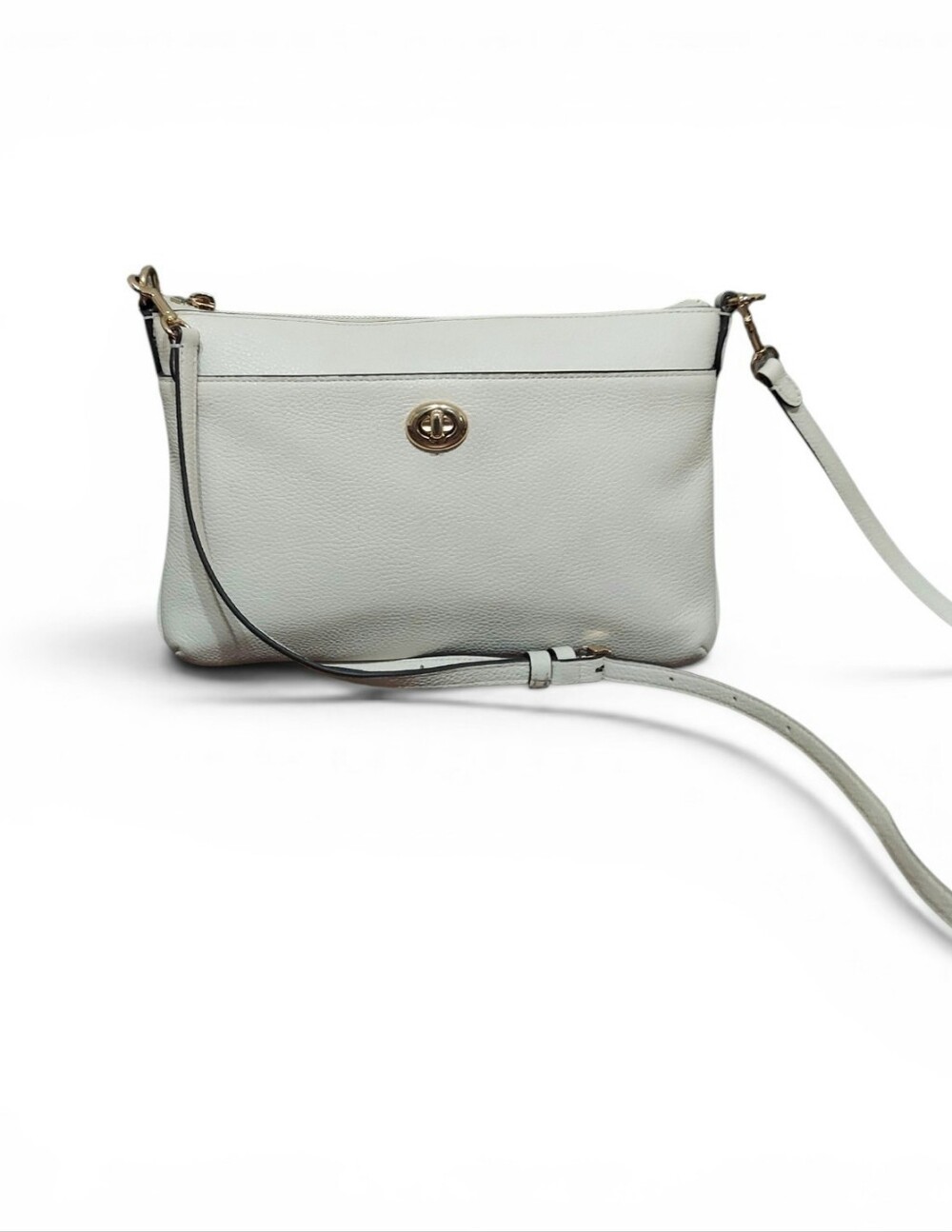 Coach Polly Leather Turnlock Crossbody W/ Gold Tone HW Gently Loved Made In 2020